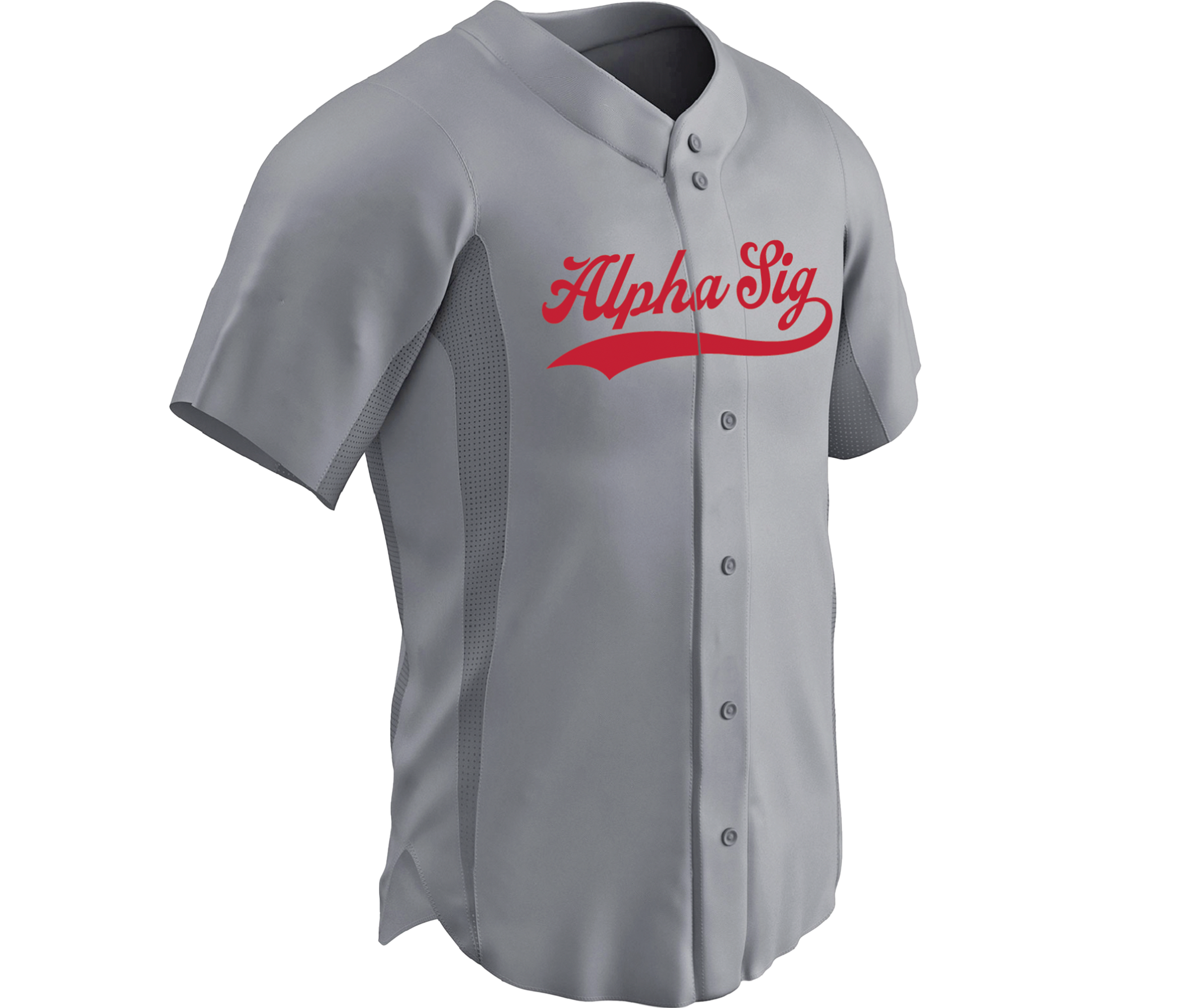 Alpha Sig Baseball Jersey - Grey