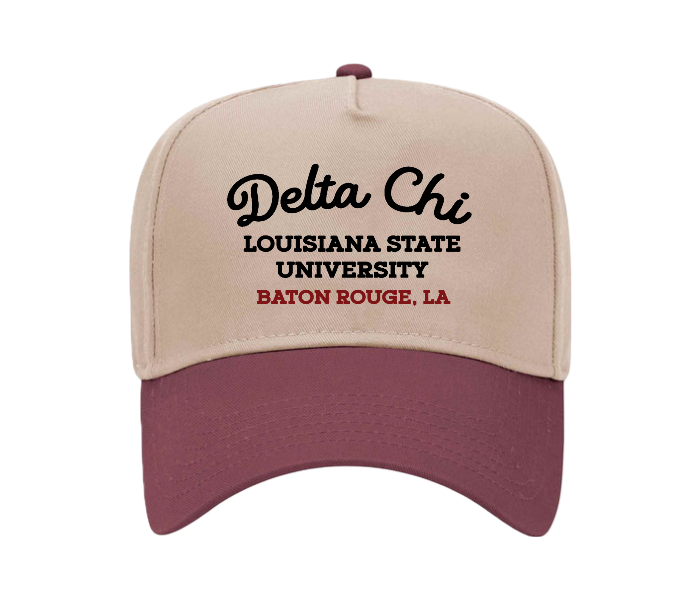 Delta Chi Maroon Script Hat